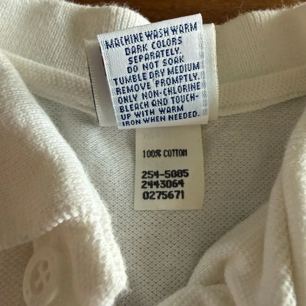 Vintage OshKosh White Camp Branded Polo Boys' 7
